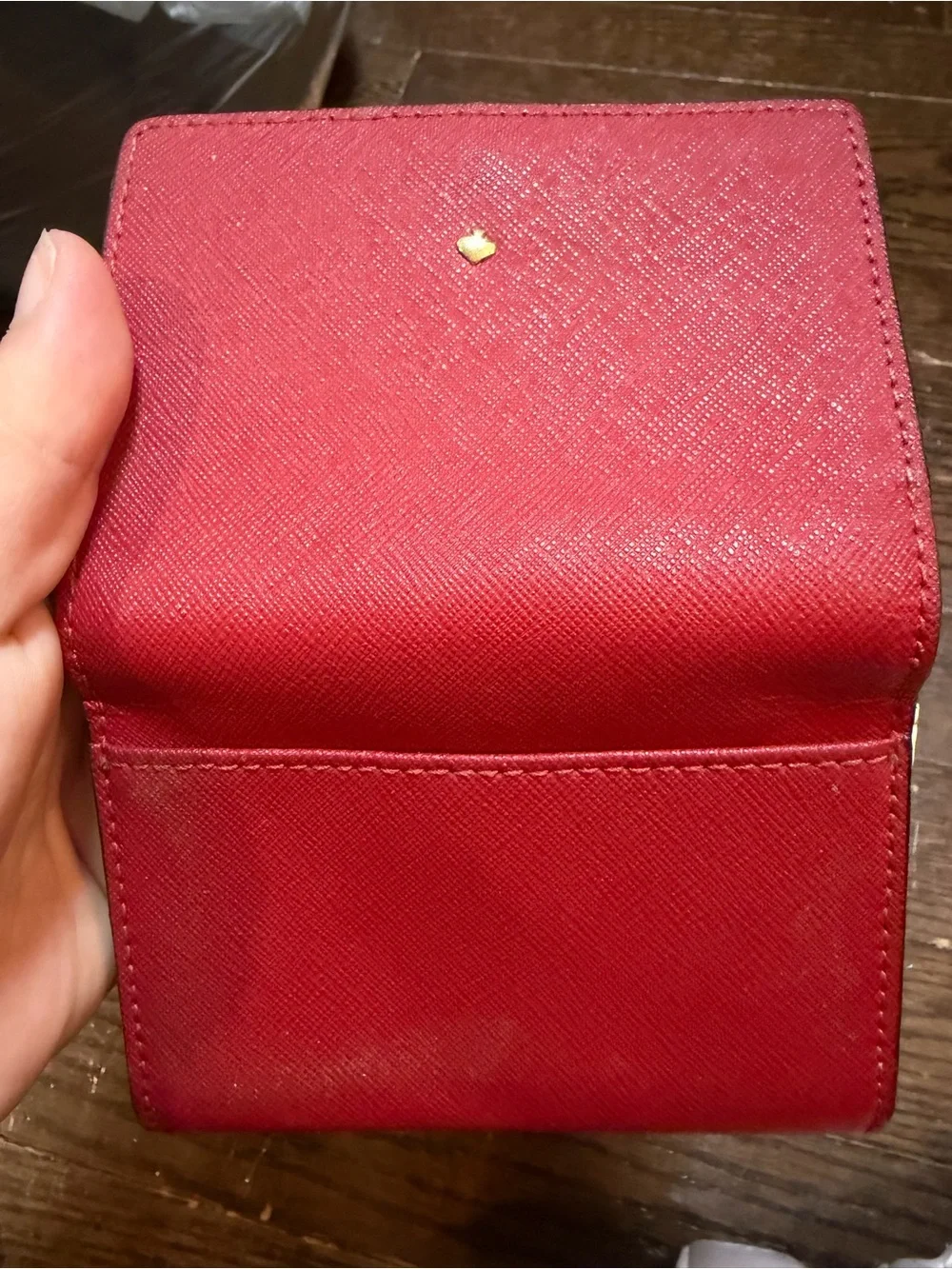 kate spade Red Saffiano Compact Trifold Wallet